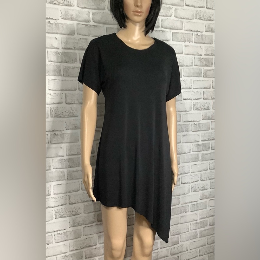Katherine Malandrino Black Casual Asymmetrical Mini Dress Size S (0194)